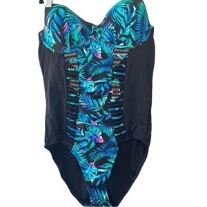 Swimsuits for All,bandeau one piece,size 16,missing halter strap,can be replaced